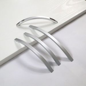 Modern minimalist mobilya alüminyum alaşımlı mobilya kolu okside mat dolap çekmece kolu kavisli kolu - Product Image 2