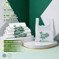 Sacs de courses en plastique biodégradable personnalisés, sacs de courses en tissu blanc pour supermarchés, de haute qualité, durables, en gros