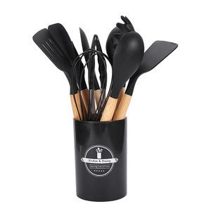 Prix raisonnable, moule en silicone 12 en 1, produits de cuisine, ustensiles de cuisine antiadhésifs résistants à la chaleur avec manche en bois - Product Image 1