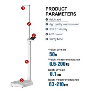 New Ultrasonic Body Height <strong>Weight</strong> Fat Scale <strong>Machine</strong>,adult Body Composition Weighing Scale <strong>With</strong> Height <strong>Measuring</strong> - Product Image 2