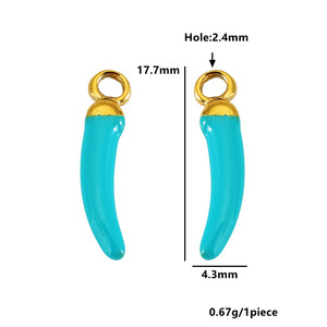 Colgante de chile de acero inoxidable, dijes 3D con forma de comida para accesorios de joyería DIY, colgante de moda unisex, origen Yiwu - Product Image 2