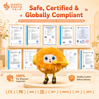 Peluche IA Orange Mini Monstre avec Bottes Jaunes, Réponse Tactile Vibrante, Clonage Vocal 50+ Langues, Mémoire Longue Durée, WiFi 2.4G