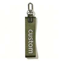 Lanière porte-clés en nylon/PU tissé jacquard tendance avec logo imprimé sur mesure, mousqueton et crochet à griffe de homard – Cadeau d'entreprise