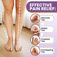 Correcteur d'orteils Ammer Hammer Toe et Correcteur d'hallux valgus pour femmes et hommes, 2 pièces, attelle d'orteil durable et respirante pour orteils cassés, croisés ou superposés