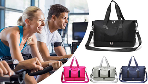 Multi tasche due strati borsa da viaggio borsone <span class=keywords><strong>palestra</strong></span> Tote <span class=keywords><strong>rosa</strong></span> borsone da donna con scomparto scarpe - Product Image 6