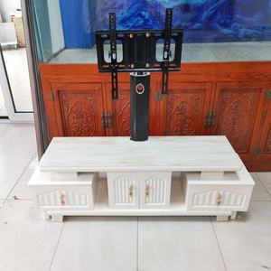 Console multimédia moderne avec plateau en <span class=keywords><strong>dalle</strong></span> veinée, logo personnalisé, support d'écran réglable, bouton doré, compartiments de rangement, usage domestique - Product Image 2