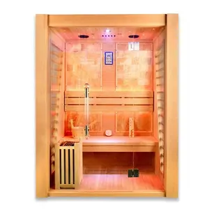 Luxury dry steam himalayan salt sauna cabin