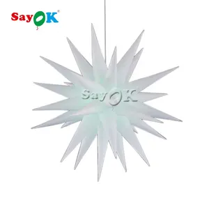 Factory wholesale music festival stage decoration white inflatable star