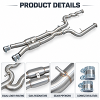 Tuyau intermédiaire en acier inoxydable 304 à longueur égale pour BMW S58 avec résonateur M3 G80 M4 G82 3.0T avec OPF