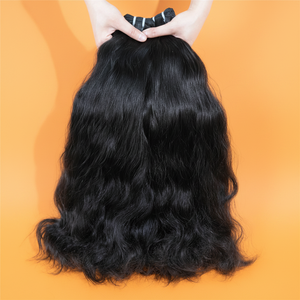 Extensiones de Cabello <span class=keywords><strong>Humano</strong></span> Virgen Indio Natural Ondulado Doble Trama con Puntas Gruesas Sin Procesar - Product Image 1