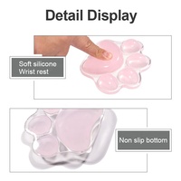 Dessin animé rouge Gel patte de chat Transparent Mini repose-poignet tapis de souris de jeu confortable Silicone étanche PC poignet tapis de souris