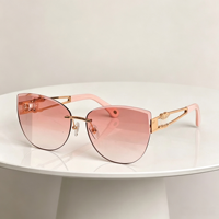 Lunettes de soleil polygonales à monture intégrale, bordure finement travaillée, UV400, dégradé rouge, nouvelle collection 2026, tendance rétro unisexe