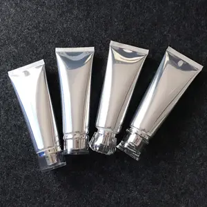 OEM/ODM Highlight Silver Empty Plastic Tube BB Cream Hand Cream Sunscreen Lotion Cosmetics Squeeze Packaging Black Tube