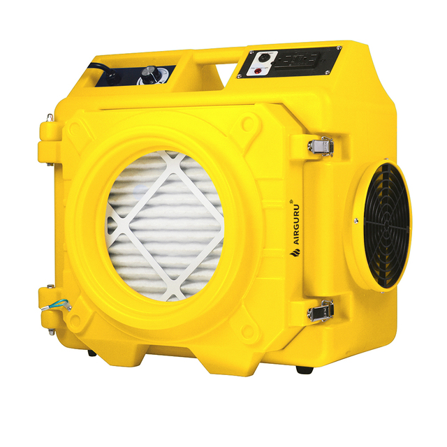 AIRGURU Industrial Air Scrubber Wet With 2 Stage Filtration HEPA Stackable Negative Air Machines for Construction Pollution