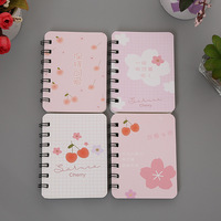 Cuaderno Promocional Portátil A7 al por Mayor con Cubierta de PVC, Diseño de Dibujos Animados Impresos, Encuadernación en Espiral, Ventilador de Bolsillo Enrollable