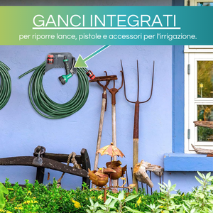 Supporto per tubo da giardino in plastica con ganci e kit di fissaggio per uso esterno - Product Image 4