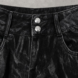 Jeans Personalizados para Hombre, Estilo Vintage, Largos, Rectos, Ajustados, Holgados, Estilo Urbano, Negros, Casuales, Moda Hip-hop Americana, Cintura Media - Product Image 4