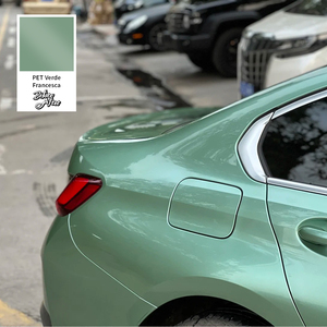 Pegatina de coche verde metálico brillante con decoración de coche sin burbujas PET metálico Verde Francesca Car Wrap vinilo - Product Image 3
