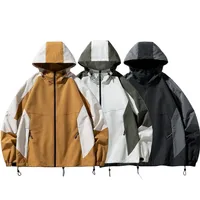 LAYENNE Jaket Windbreaker Hoodie Anti Air Model Longgar Terlaris untuk Grosir Fesyen, Jaket Hiking Outdoor Unisex