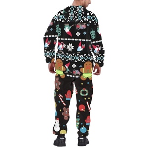 Wholesale Custom Print Sublimation Xmas Winter Warm Soft Pants <strong>Pyjamas</strong> Blank Pajamas Set Matching <strong>Christmas</strong> Pajamas for <strong>Couples</strong> - Product Image 3