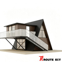 Maison préfabriquée de luxe en forme de A |   Villa en acier moderne pour complexe hôtelier, hôtel, glamping, ou usage bureautique.