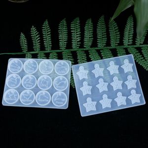 Moule en silicone pour pendentif signes du zodiaque en résine époxy DIY, deux styles, pour la fabrication de breloques de collier, fournitures d'artisanat - Product Image 2