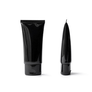 50ml/g Glossy Black Flat Squeeze Tube Cosmetic Extrusion Hose Sunscreen Cream Isolation Cream Skin Care Facial Cleanser Lotion - Product Image 5