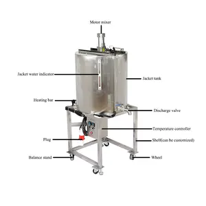 Yide Candle Machine Wax Melting Tank Stainless Steel Double Jacket Pot For Soy Honey Paraffin Industry Use Factory Price