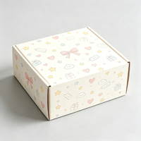 Boîte pliante carrée en carton ondulé kraft imprimé en couleur avec logo personnalisé, pelliculage mat, pour emballage cadeau et expédition par courrier aérien