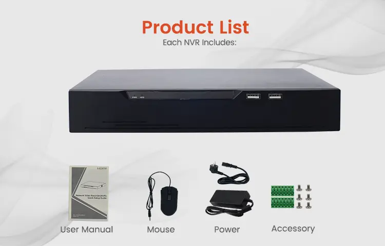 مسجل nvr من المصنع الأصلي تسجيل في الوقت الحقيقي 8 ميجا بكسل 4 قنوات nvr مسجل CCTV 4K PoE 4ch nvr