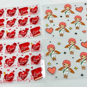 Regali di San Valentino, Adesivi UV per Trasferimento, Lavabili, per Tazze in PET, Resistenti, Romantici, con Cuori Glitterati, Impermeabili, Decalcomanie a Trasferimento a Freddo - Product Image 1