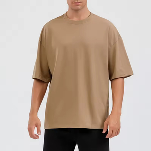 T-Shirt da Uomo Personalizzata Oversize <span class=keywords><strong>Tinta</strong></span> <span class=keywords><strong>Unita</strong></span> Traspirante Ecologica Stampata a Maniche Corte 260 Grammi 100% Puro <span class=keywords><strong>Cotone</strong></span> - Product Image 1