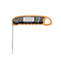 Termometer makanan cair IPX6, respon cepat Digital akurasi tinggi tampilan LCD tahan air logam daging termometer makanan untuk memasak BBQ Steak Grill