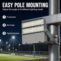 Projecteur LED modulaire OEM 300W pour stade, module détachable, entretien facile, installation par pince sur poteau