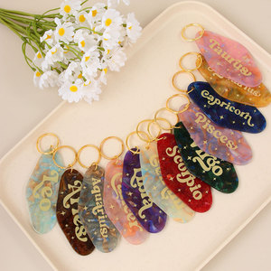 <span class=keywords><strong>Portachiavi</strong></span> in Acrilico con Logo Segno Zodiacale Costellazione Astrologica Ciondolo Charm per Borsa Gioielli - Product Image 4