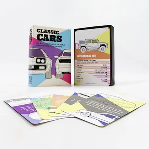 Impression personnalisée du meilleur jeu de cartes de jeu de science automobile classique imprimé professionnel, concevez votre propre logo, jeu de cartes publicitaires