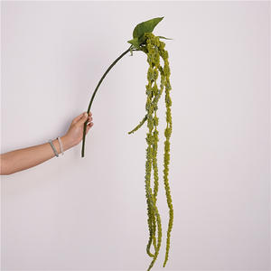 Recién llegado, espuma artificial verde, <span class=keywords><strong>6</strong></span> tenedores, flor de amaranto, plantas colgantes de amaranto verde blanco para decoración del hogar de bodas - Product Image 1