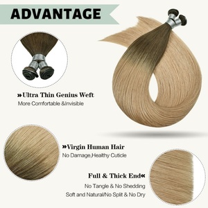 FH # Extensions de cheveux invisibles colorées SM, fournisseurs de cheveux humains européens d'un seul donneur, Genius Weft - Product Image 3