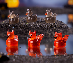 Decorazioni Micro-Paesaggistiche di Halloween con Anatre Demoniache Sataniche Effetto Goccia d'Olio, Accessori Fai-da-te in Resina, Piccoli Ornamenti Carini - Product Image 1