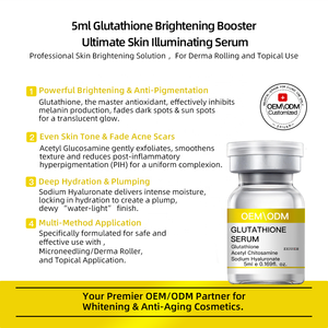 Suero Blanqueador Profesional con Glutatión 5ml, Antienvejecimiento, Aclarante para Rostro, Piernas/Brazos, Cuidado de la Piel, Clínica, Spa, Acetil Chitosamina - Product Image 2