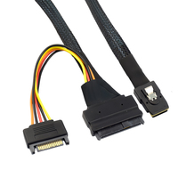 50-100mm Mini SAS SFF-8087 ke U.2 SFF-8639 Dengan Kabel Ekstensi Data Port Daya SATA 15PIN untuk Komputer