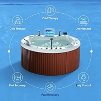 Bain à remous extérieur rond en acrylique avec jets de massage pour jardin, maison, loisirs et hydrothérapie