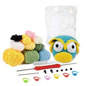 Kit de Bricolaje para Amantes del Crochet: Búho, Incluye Hilo Plástico y Gancho para Coser y Tejer Juguetes - Product Image 1
