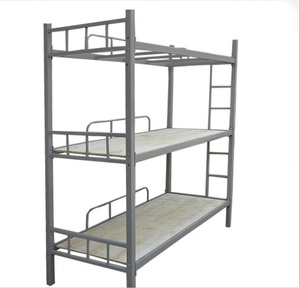 Moderne triple <span class=keywords><strong>marin</strong></span> mélamine collège appartement à trois couches en acier lits superposés de cadre en métal pour adulte - Product Image 1