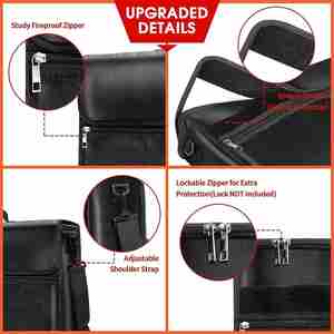 Waterproof and Fireproof Double Pocket <b>Document</b> <b>Bag</b> Large 17x12x6 Inches with Zippers for Filing Products - Product Image 5