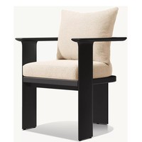 Ensemble de table et chaises de salle à manger d'extérieur en métal moderne, imperméable, pour villa, hôtel et jardin - Style nordique et américain