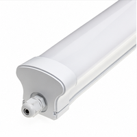 Lampu LED Linear Batten T8 ROMAS IP65 Tahan Air, Dapat Diredupkan, CRI 80,  Berbahan Aluminium PC untuk Gudang dan Garasi