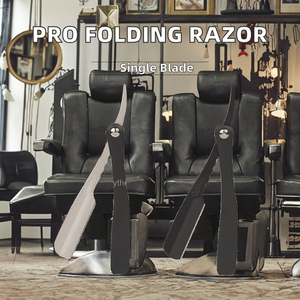 Maquinilla de afeitar profesional plegable de un solo borde para hombres Cuchillas reemplazables Uso para afeitado facial - Product Image 2