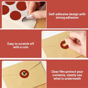 Vòng Tròn Màu Đỏ Tự Dính Nhãn <span class=keywords><strong>Scratch</strong></span> Off Thẻ Dán Cho Tự Làm <span class=keywords><strong>Scratch</strong></span> Off Thẻ Phần Thưởng - Product Image 3