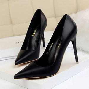 Korean Style Fashionable Simple Women's Shoes Slimming High Heels Thin Heel Super High Heel Shallow <b>Pointed</b> Sexy Single Shoes - Product Image 5